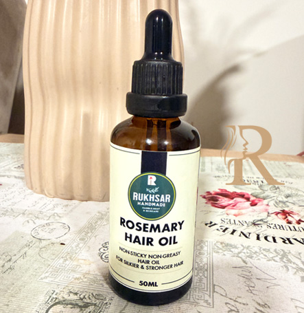 Rukhsar Rosemary Hair Oil, Non Sticky Nourishing Hair Oil for Silky, Smooth Hair 50ml