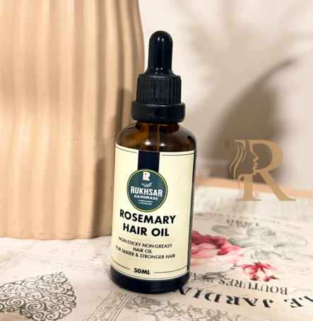 Rukhsar Rosemary Hair Oil, Non Sticky Nourishing Hair Oil for Silky, Smooth Hair 50ml - Image 5