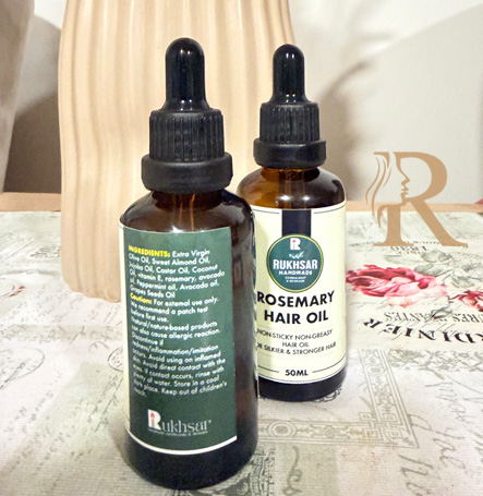 Rukhsar Rosemary Hair Oil, Non Sticky Nourishing Hair Oil for Silky, Smooth Hair 50ml - Image 4